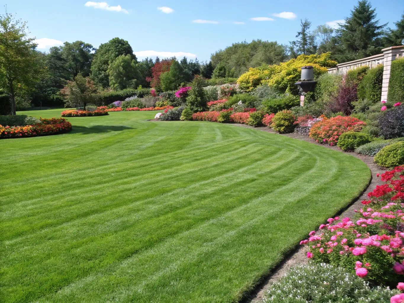 A well-maintained lawn and outdoor area, showcasing the results of a lawn and outdoor cleaning service.